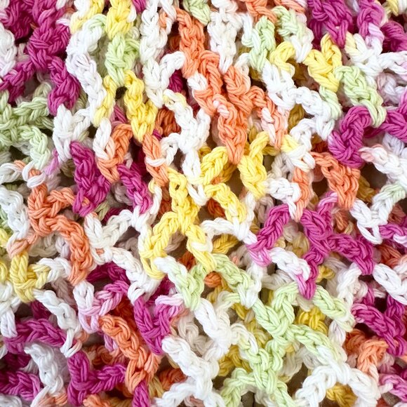 Mesh Market Bag Crochet Stretchable Over the Rainbow Colors, Brand New Handmade - Picture 2 of 4